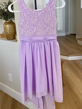 Speechless Girls Lavender Lace High-Low Formal Dress Size 10 Special Occasion